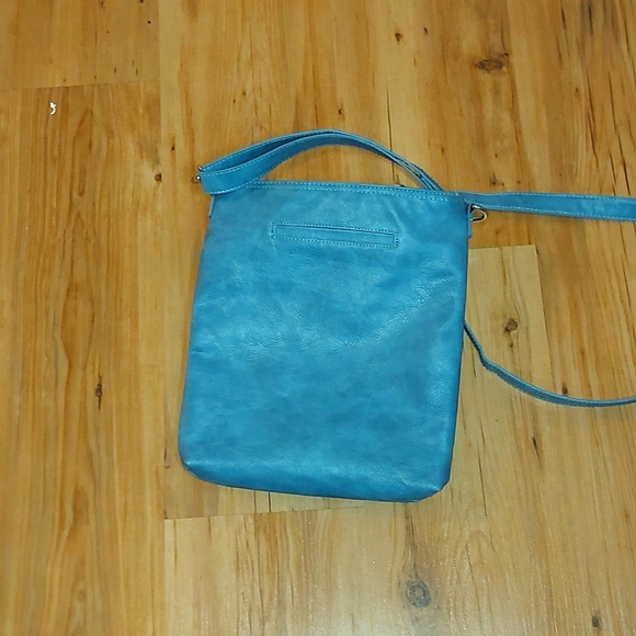 Denim Blue Faux Leather Purse - Picture 1 of 4